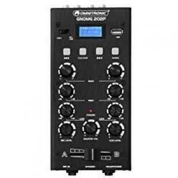 Omnitronic GNOME-202P Mini DJ Mixer with Bluetooth and USB Player