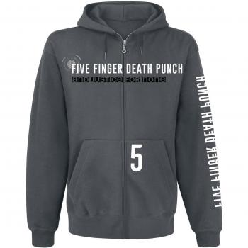 Five Finger Death Punch and Justice for None Sudadera Capucha con Cremallera Gris Marengo XXL