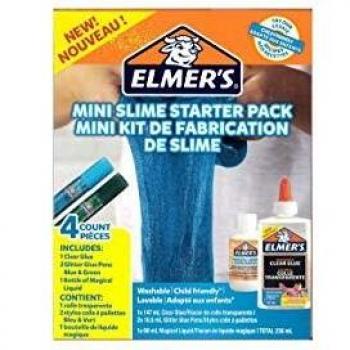 Elmer's Kit de Fabricación Mini Slime Verde/Azul con Material Adhesivo para Bellas Artes y Manualidades