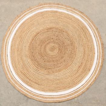 Alfombra Redonda Jaipur Classic 150 cm Natural y Crema
