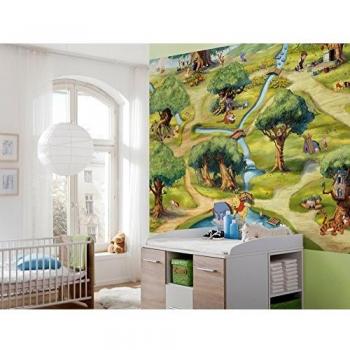 Komar 1 – Madera de Winnie The Pooh de Disney Winnie Hundred Acre Mural, Multicolor, 4 Piezas