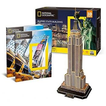 CubicFun Puzzle 3D Empire State Building con Detalles Arquitectónicos y Guía de Viaje