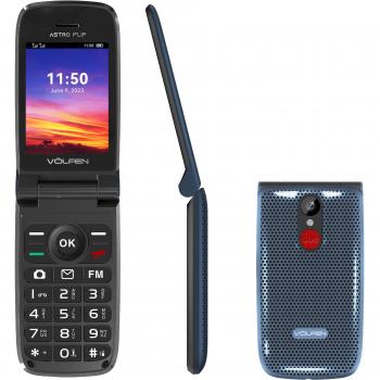 Teléfono Móvil Volfen Astro Flip Azul Tipo Concha Pantalla 2.8 Dual SIM Cámara 0.3Mpx