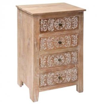 Cajonera Bohemia Compacta de Madera de Mango con 4 Cajones - Atmosphera