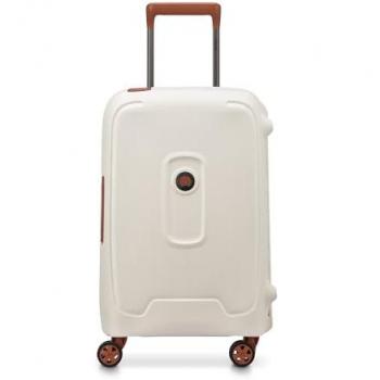 Maleta Delsey Moncey 55 cm, 38L, transparente, rígida, de material reciclado y reciclable, dimensiones 55x35x25 cm