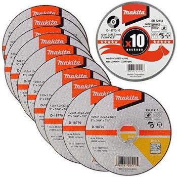 MAKITA D-53366 D-18770-10-Disco Corte 125x1,2x22,23 Fino, 0 V, Multicolor