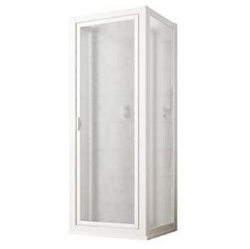 Mampara de ducha 3 lados acrílica blanca 70x70x70 cm altura 190 cm modelo Sigma Trio