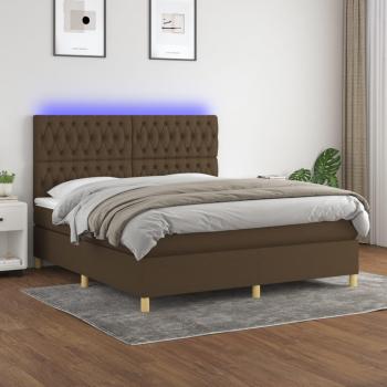 Colchón cama de muelles y LED MarroneScuro 180x200cm Tela