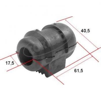 Soporte estabilizador CORTECO 80000116 con características de alta resistencia, diseño específico para barra estabilizadora, fabricado en material elastomérico duradero y resistente a la corrosión