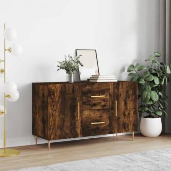 Aparador de roble ahumado 100x36x60 cm madera multicapa Vidaxl Marrón