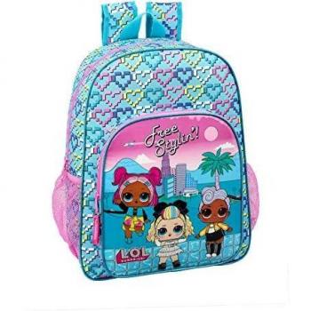 LOL Surprise Equipaje- Equipaje para niños Heart Mochila Grande Adaptable a Carro, Multicolor, Única