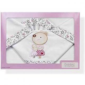 Sábanas Cuna Nature Blanco Rosa