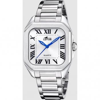 Reloj Lotus 18967/1 Blanco Mujer - Reloj de mujer Square Series, acero plateado
