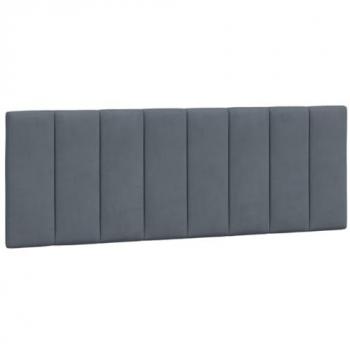 Cabecero de cama acolchado terciopelo gris oscuro 120 cm