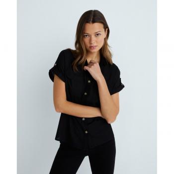 Camisa fluida de manga corta de mujer Vero Moda con diseño bumpy