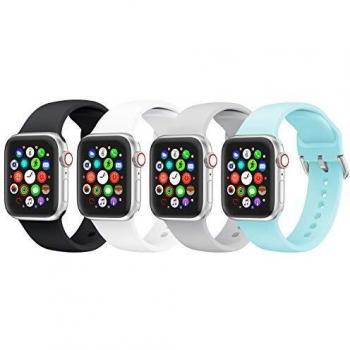 HLTEK Correa Compatible para Apple Watch 45mm 44mm 42mm 41mm 40mm 38mm, Suave Silicona Reemplazo Pulseras para iWatch Series 7/6/5/4/3/2/1/se