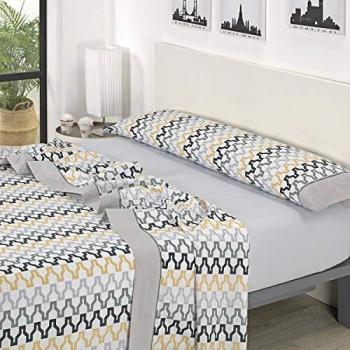 Mora - Juego sábanas J14. Cama 150 cm. Gris