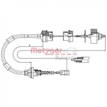 Cable de embrague Metzger 1172.8 para Citroën Jumper, Fiat Ducato y Peugeot Boxer con ajuste manual