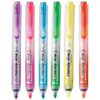 Pentel Handy Line S Pack De 6 Marcadores Fluorescentes retráctiles