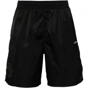 Off-White Men's Logo Swim Shorts in Black, Size Small, OMFD008C99FAB001