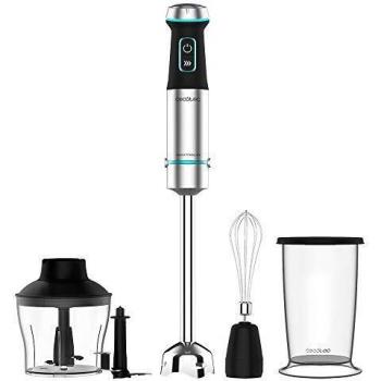 Cecotec Batidora de mano Power TitanBlack 1200 XL Cream&Crush. Potencia 1200 W, Tecnología CrossBlades, Pie XL, Campana antisalpicaduras, Velocidad ajustable, Función Turbo