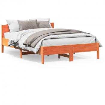 Cama sin colchón Cera marrón 120x200 cm en madera de pino