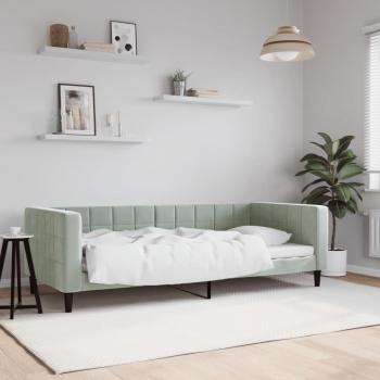 Sofá cama terciopelo gris claro 90x200 cm Vidaxl