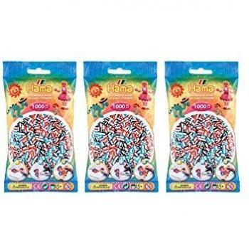 Bolsa de Perlas Hama 207-91 - 1000 Perlas Bicolores y Rayadas (5 mm)