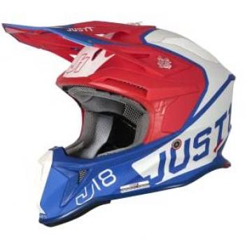 Casco de Motocross Just1 J18 Vertigo Azul Blanco Rojo L