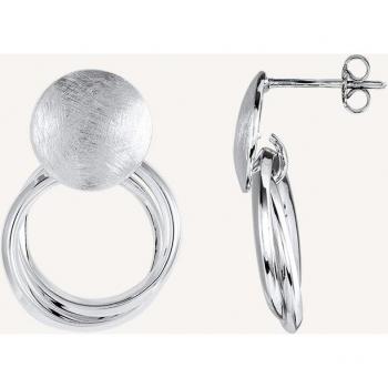 Pendientes Essentials acabado de plata doble eslabón