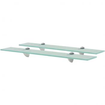 vidaXL Floating Shelves - 2 pcs Glass, 60x10 cm, 8 mm