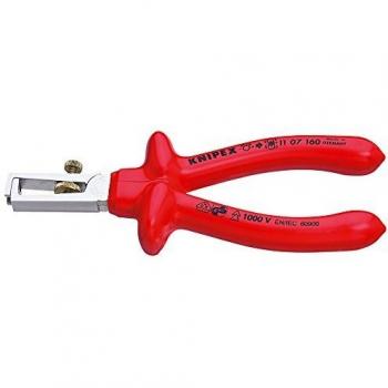 Pinza pelacables Knipex 160 mm VDE, verchromada y aislada con resorte de apertura