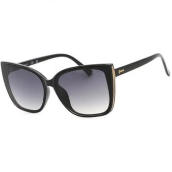 Guess Women's Cat Eye Sunglasses GF0412-01B, Shiny Black with Smoke Gradient, One Size