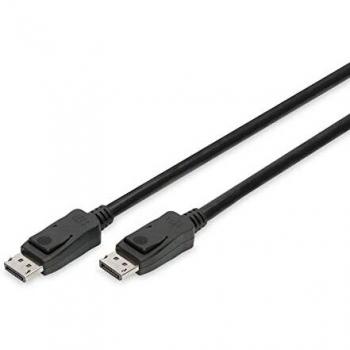 Cable de conexión DisplayPort, DP M/M, 5 m, con enclavamiento, 8K Ultra HD Versión 1.3/1.4, negro