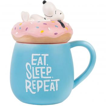 Taza 3D Peanuts Snoopy Eat Sleep Repeat Multicolor 500ml