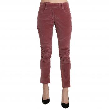 Ermanno Scervino Red Mid Waist Skinny Cotton Pants - IT40|S, Slim-fit Trousers, female, Red, Size: XS