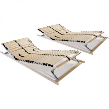 Somier de láminas con 28 listones y 7 zonas, pack de 2 unidades, medidas 70x200 cm