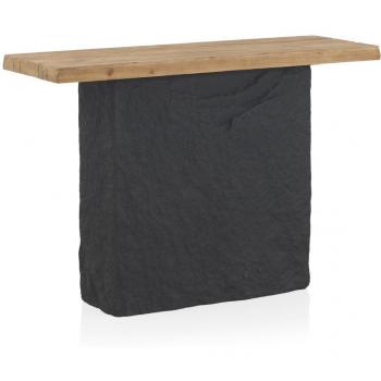 Consola de Madera de Abeto con Base de Poliresina MgO Negra 40x81x120cm