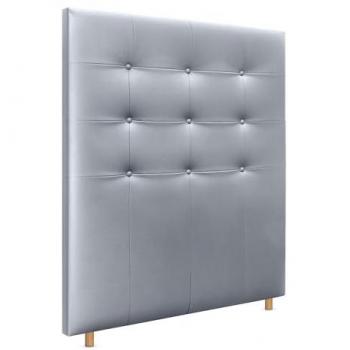 Cabecero Capitoné hasta el Suelo 90x120cm en Polipiel Plata - DHOME