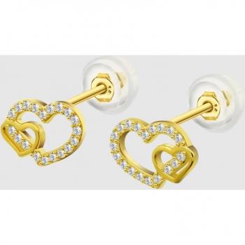 Pendientes de Oro Mujer Time Road con Motivo de Corazón HIN00249