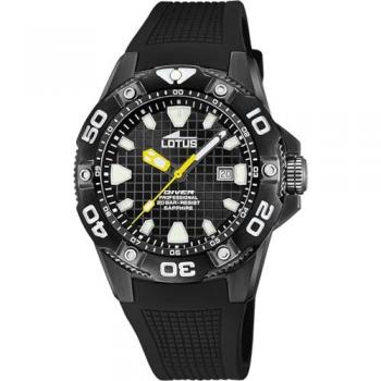 Reloj Lotus Diver 18928/B Hombre Analogico con Correa de Caucho Negra y Cristal de Zafiro
