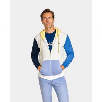 Chaqueta deportiva de hombre con capucha cierre de cremallera multicolor