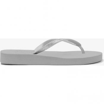 Sandalias Flip Flop con glitter color plata