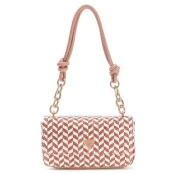 Bolso de hombro Guess Tessi Flap Coral Rosa Multi