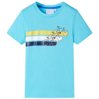 Camiseta infantil de manga corta color aguamarina 92