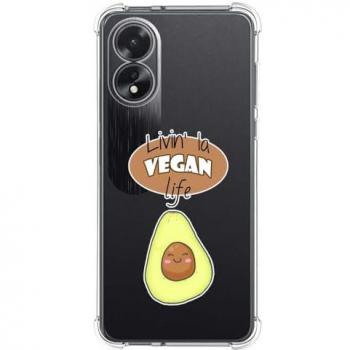 Funda Antigolpes de Silicona para Oppo A18 Diseño Vegan Life con Dibujos
