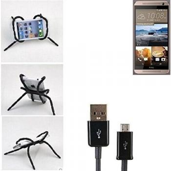 soporte para coche y para mesa etc. para HTC One E9+, negro araña cable USB. montaje de la salida aire, espejo retrovisor, bicicletas, etc. Trípode - K-S-Trade