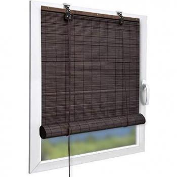 Persiana de Bambú Rollo SolDecor B86, 160x60 cm, Klemmfix, Madera Robusta Calidad Marrón
