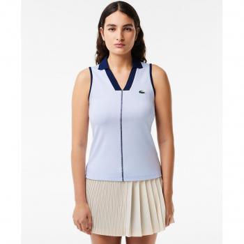 Lacoste Polo de Mujer Ultra-Dry - Azul Claro, Azul Oscuro