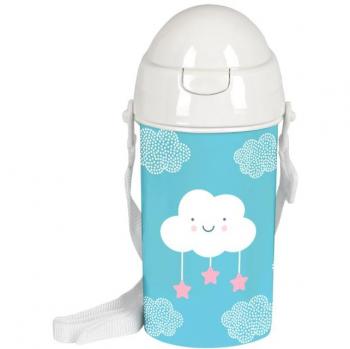 Botella 500ml Apertura Automática con Pajita Safta Preescolar Nube